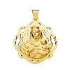 Colgante Oro 18k Virgen del Carmen Pandereta 25 mm