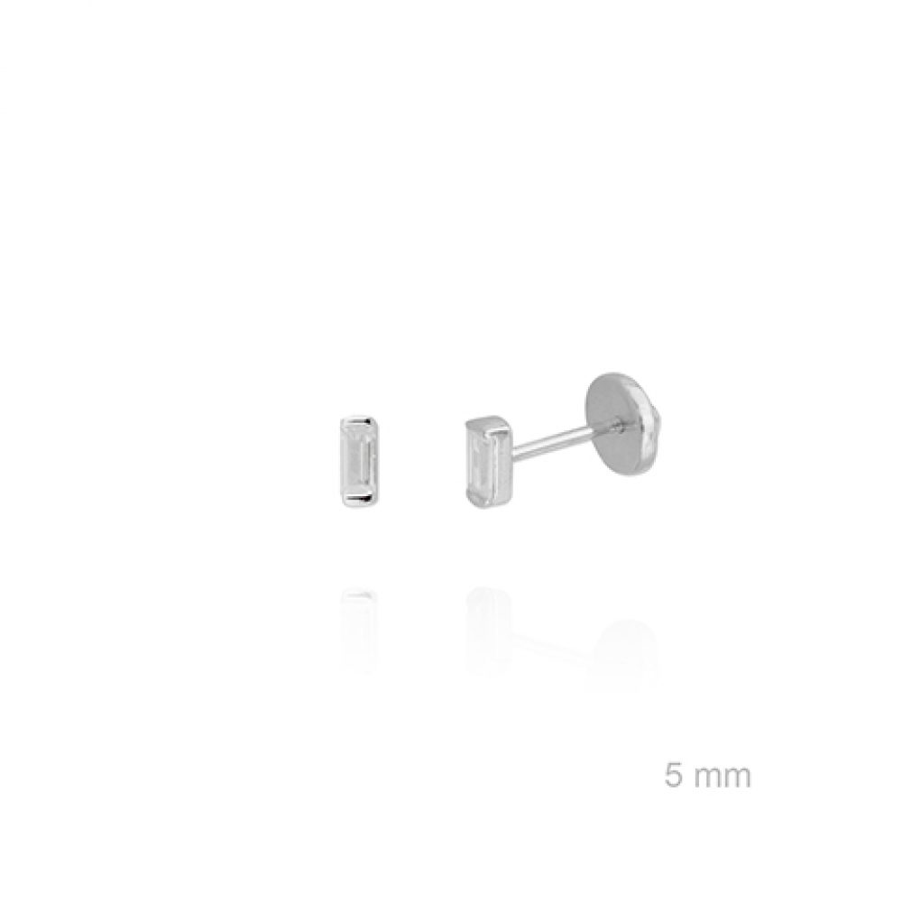 Pendientes Mini Plata cuadrado piedra