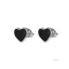 pendientes plata de ley corazon negro