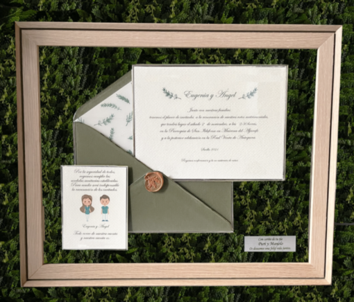 Invitación Boda cuadro personalizado