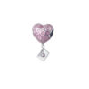 Charm corazon rosa carta plata de ley