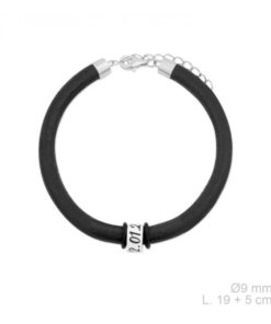 Pulsera Plata de Ley cuero personalizada