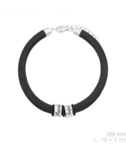 Pulsera Plata de Ley cuero personalizada