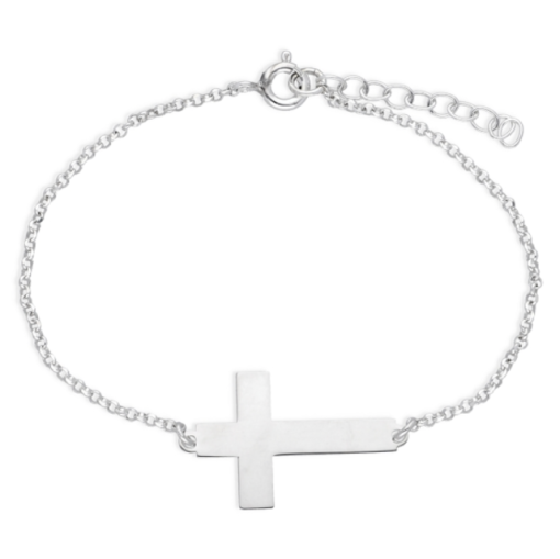 Pulsera cruz plata de ley