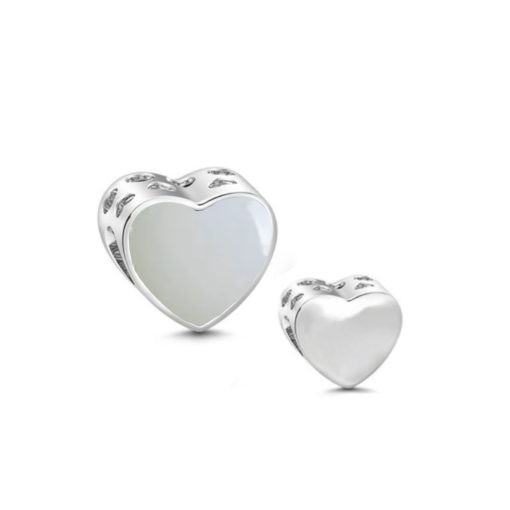 Charm plata leche corazon liso