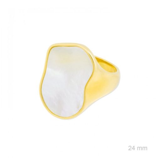 Anillo sello acero unisex white