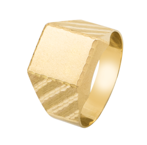 Sello Oro 18k cuadrado bisel