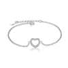 Pulsera plata corazón piedra