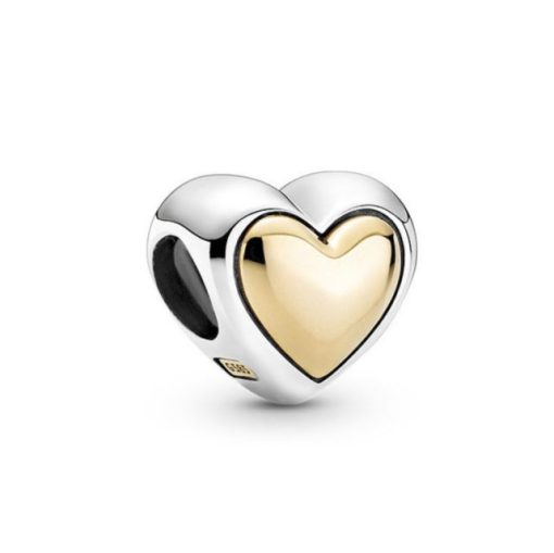 Charm plata corazon dorado