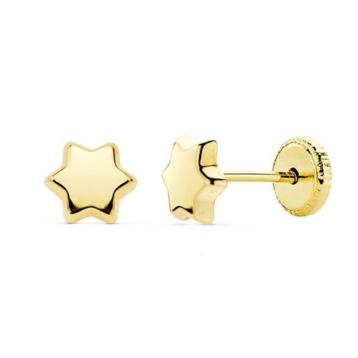 Pendientes Oro 18k estrellas 5mm