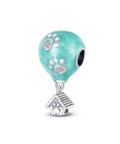 Charm plata globo huella