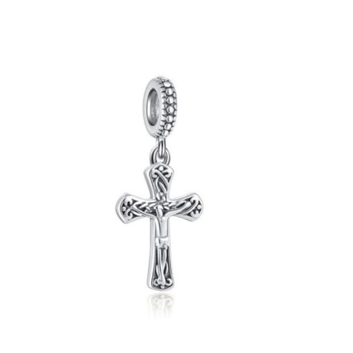 Charm plata cruz con cristo