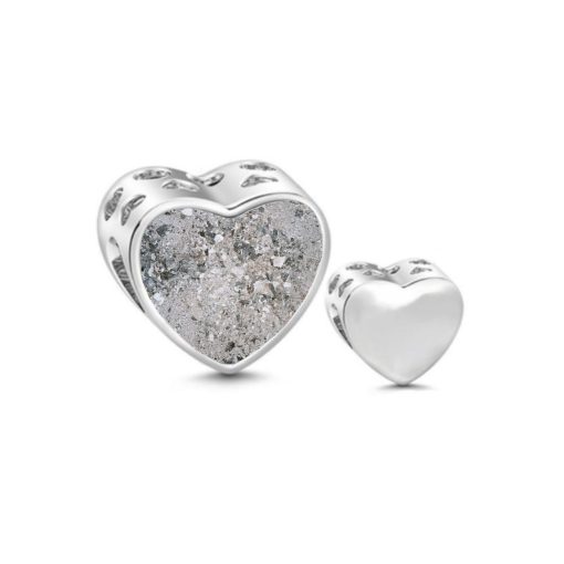 Charm plata cenizas corazon liso