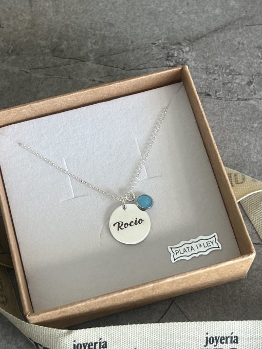 Gargantilla medalla piedra personalizada