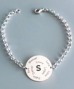 Pulsera plata redonda personalizada