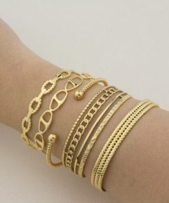 Pulsera 4 brazalete acero inoxidable