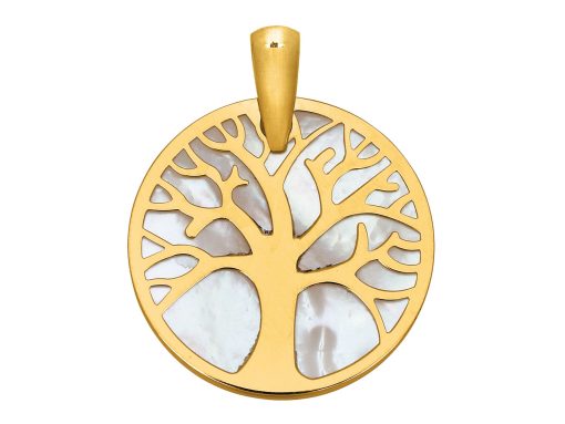 Colgante Oro 18k árbol de la via y nacar